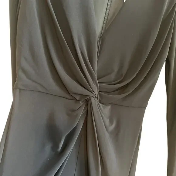 Ramy Brook Alayna Twisted Front Long Sleeve Wide Leg Jumpsuit Black Size 4 - Picture 7 of 10